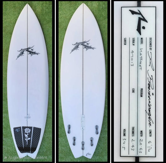 6'1 Rusty 5Fin FCS2 Hatchet Model New