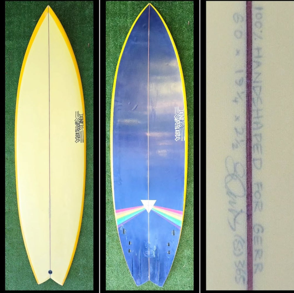 6'0 daniels surfboards twinzer plus side bite Custom for Brad Gerlach