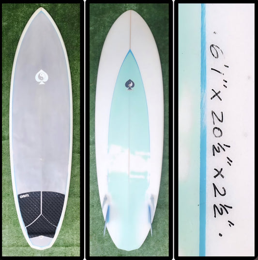 6'1 SpadeSurfboards Glass In Twinzer